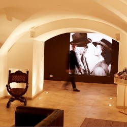 The lobby of the Kasererbraeu Old Town hotel Salzburg