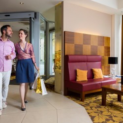 Stylish lobby at the The Hotel Am Parkring in Vienna