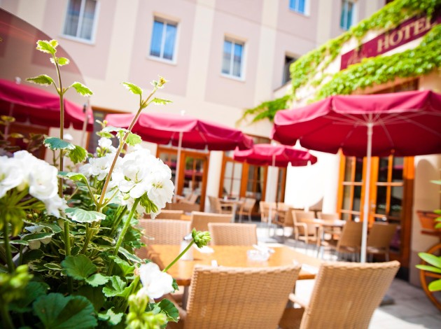 Gemütlicher Schanigarten beim Austria Classic Hotel in Wien