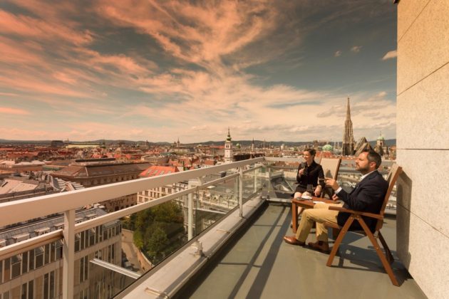Herrliche Aussicht über Wien vom Hotel Am Parkring